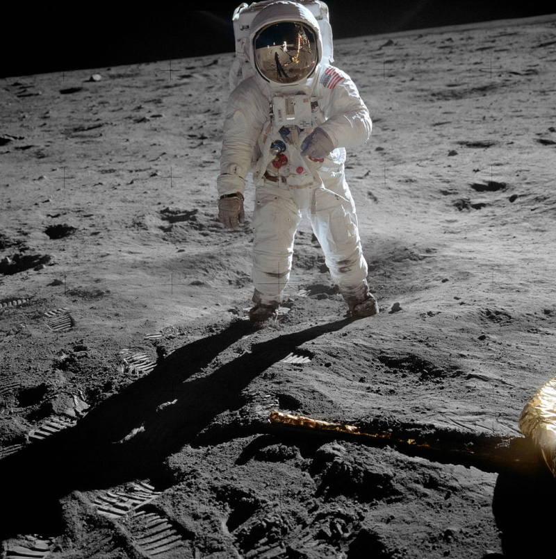 Базз Олдрин на Луне, июль 1969 года (фото НАСА)